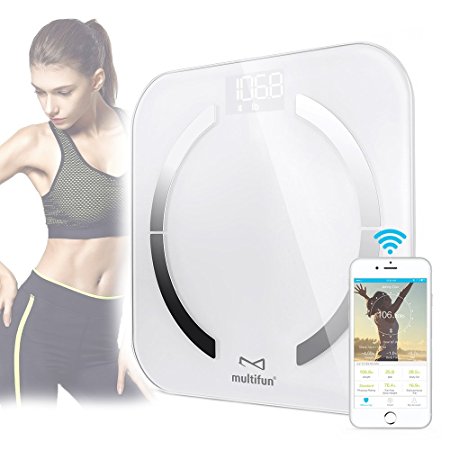 Body Composition Scale, multifun Bluetooth Body Fat Scale with Smart APP, Unlimited Users Auto Recognition Body Fat Analyzer, Digital Body Weight Bathroom Scale for Weight Loss Fitness Tracking