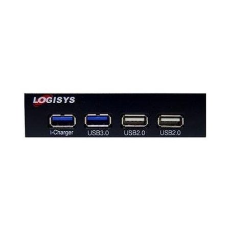 Logisys FP302BK Two USB 3.0 and Two USB 2.0 Panel 3.5?Bay Panel