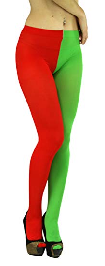 ToBeInStyle Women's Two Toned Jester Tights W/Reinforced Toe