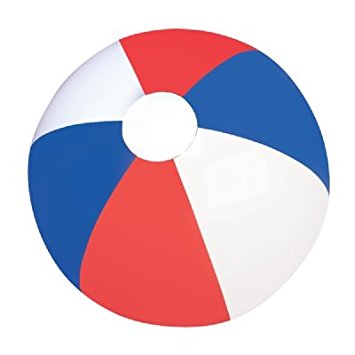 16" RED, WHITE AND BLUE BEACHBALL / PATRIOTIC BEACH BALL (pack of 12)
