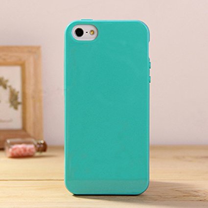 Anley® Candy Fusion Color Jelly Silicon Case Cover Slim Fit for iPhone 5 & 5S (Turquoise Blue)