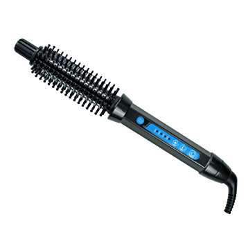 MQB Hot Hair Brush 2 in 1 Curling Brush Iron Dual Voltage 110V-240V, Black