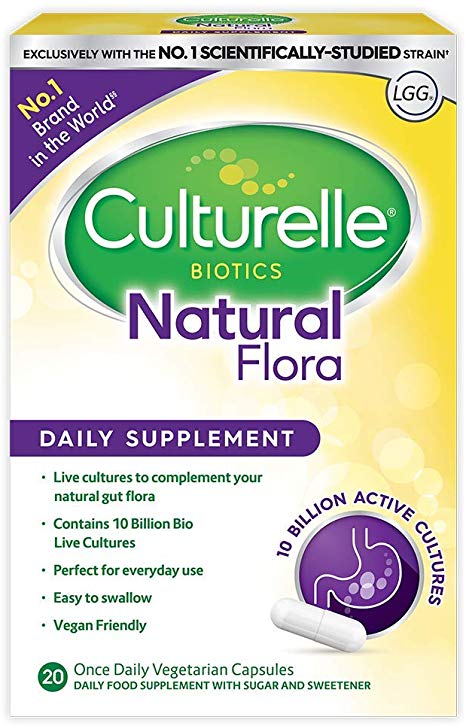 Culturelle Natural Flora Daily Digestive Health Capsules | Works Naturally with Your Body to Keep Digestive System in Balance | With the Proven Effective Probiotic&nbsp;| 20 Capsules