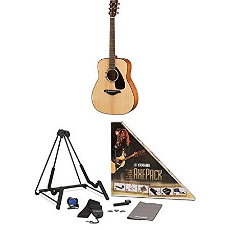 Yamaha FG800 Solid Top Acoustic Guitar with Axe Pack Guitar Accessory Kit for Electric & Acoustic Guitar