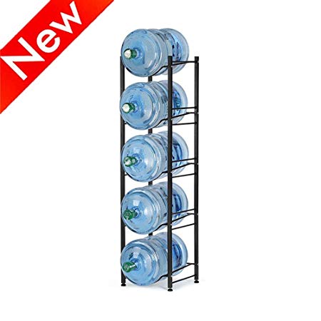 Nandae Water Cooler Jug Rack, 5-Tier Heavy Duty Water Bottle Holder Storage Rack for 5 Gallon Water Dispenser, Save Space