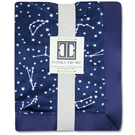 Ivanka Trump Stargazer Collection: Super Soft Plush Baby Blanket - Blue Stars Galaxy