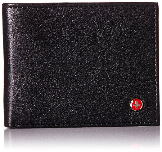 Alpine Swiss RFID Safe Men's Leather Bifold Passcase Wallet 2-in-1 Card Case