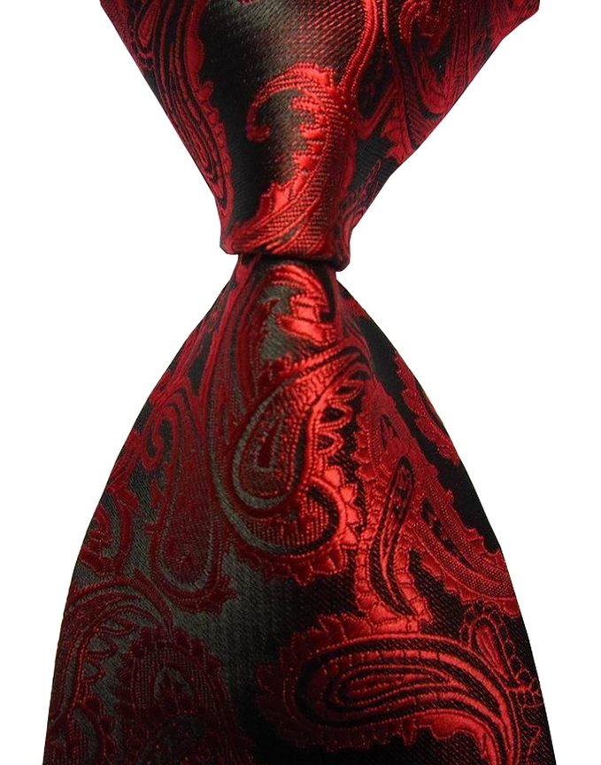 New Pulm Paisley Jacquard Woven Mens Tie Necktie