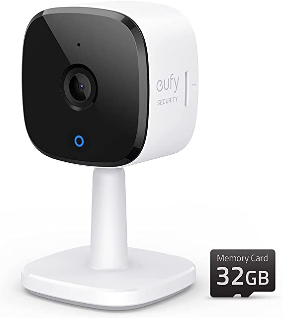 eufy Security Solo IndoorCam C24, 2K Security Indoor Camera, Plug-in Camera with 32GB microSD Card, Wi-Fi, Human and Pet AI, Voice Assistant Compatibility, Night Vision, Homebase not Compatible