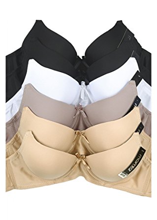 Women's Basic Plain Bras (Packs of 6) - Various Styles