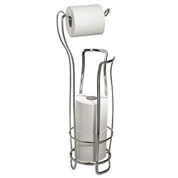 InterDesign Axis Free Standing Toilet Paper Holder for Bathroom - Chrome