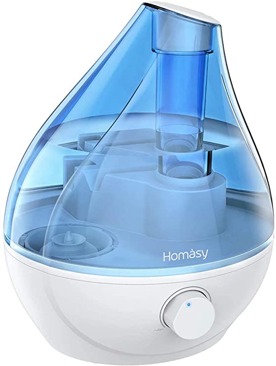 Homasy Cool Mist Humidifier, BPA-Free 22dB Quiet Humidifiers for Bedroom, Auto Shut Off, 24H Work Time, Air Humidifier for Nursery, Plants, Pets, Blue