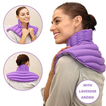 Lavender Heating Pad for Neck and Shoulder | Neck Wrap Microwavable for Relief of Pain, Sore Muscles, Stress, Tension and Headaches | Neck and Shoulder Heating Pad (Purple Plus Lavender)