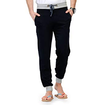 Style Shell Navy Men's Cotton Cuff Track Pants (Medium)(1968071031)