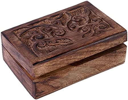 something different Tree of Life Box, Wooden, Brown, 15 x 10 x 6 cm