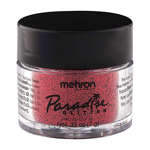 Mehron Makeup Paradise AQ Glitter (.25 oz) (RED)