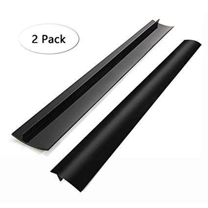 BACARD 25 inches Kitchen Silicone Stove Counter Gap Cover, Seals Spills Between Counters, Stovetops, Washing Machines, Oven, Washer, Dryer- Black