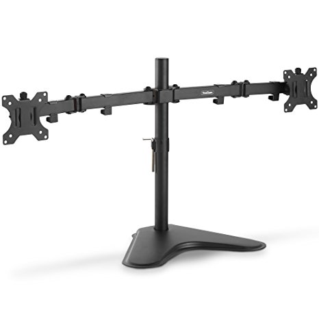 VonHaus Dual Monitor Stand for 13-32” Screens | Double Arm Desk Mount Bracket | Ergonomic ±180° Tilt, 360° Rotation & Twin 360° Swivel Arms | VESA Dimensions: 75x75 - 100x100