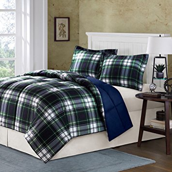 Comfort Classics Parkston Down Alternative Comforter Mini Set, Navy, Full/Queen
