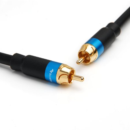 BlueRigger Dual Shielded Subwoofer Audio RCA Cable with Gold plated connectors - 35 Feet