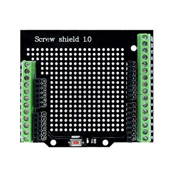 Aideepen Proto Screw Shield Assembled Terminal Point Prototype Expansion Board Opening Source Reset Button PCB Bareboard D13 Universal LED for Arduino