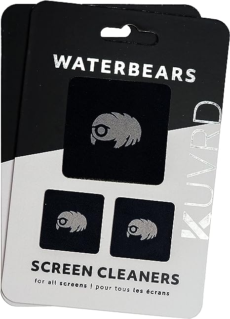 KUVRD Waterbear - Universal Screen Cleaners - Teeny Tiny Cleaning Tools for Your Lenses & Screens - 2-Pack - (2-PAD Sets)