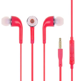 Headphones Pvendor Premium In-Ear Earbuds Earphones Headset with Mic Stereo and Volume Control 35mm Jack for Samsung HTC Android Smartphones Mp3 PlayersTabletsComputers-Red