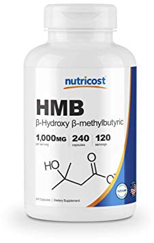 Nutricost HMB (Beta-Hydroxy Beta-Methylbutyric) 1000mg (240 Capsules) - 500mg Per Capsule, 120 Servings - Gluten Free and Non-GMO