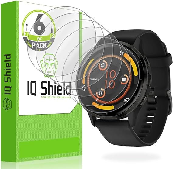 IQShield 6 Pack for Garmin Venu 3 Screen Protector: Clear TPU Film, Bubble-Free Installation, Full Coverage, Scratch-Resistant, Case Friendly, HD Clarity for Ultimate Protection