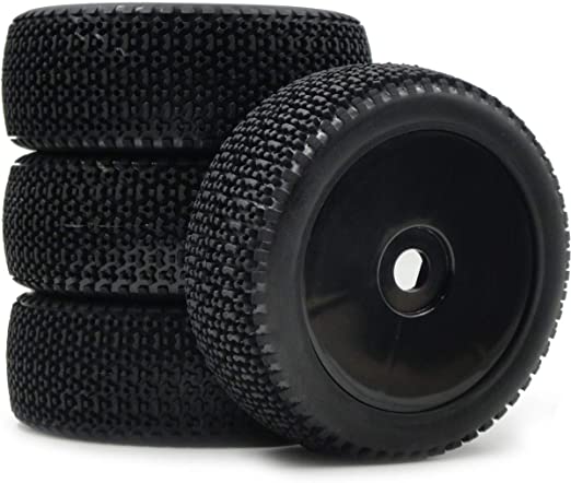 4pcs 1/8 Buggy Off Road Tires Hex 17mm Wheels for 1:8 Losi HPI XTR Badlands Cars Black
