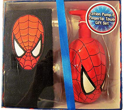 Marvel Spiderman Lotion Pump and Fingertip Towel Set