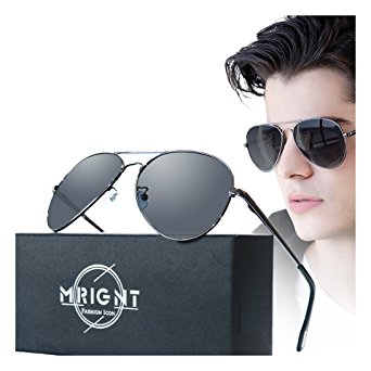 Men Military Classic Aviator polarized Sunglasses UV400 with A Sunglasses Case…