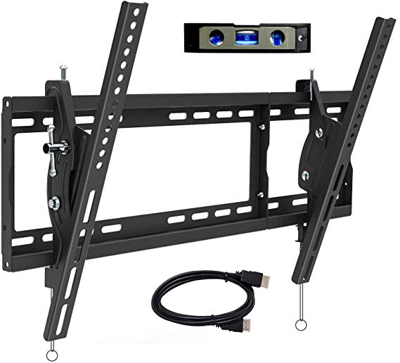 TV Wall Mount for 32-80 Inch LED, LCD, OLED, Plasma Flat Screen Curved TVs 165 Lbs with VESA 600x400mm, TV Mount Tilt Low Profile Level Adjust, Fits 24”, 16” Studs Wall Mount TV Bracket by JUSTSTONE
