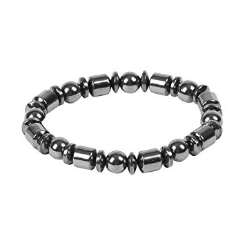 Healifty Hematite Magnetic Therapy Bracelet Healthy Magnetic Bead Bracelet Anklets Therapy Healing Jewelry for Men Women Arthritis and Carpal Tunnel Pain Relief (Black)
