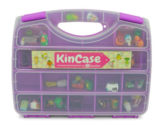 Shopkins Compatible KinCase Carry Case & Storage Organizer for Shopkin Mini-figures -Plum Purple