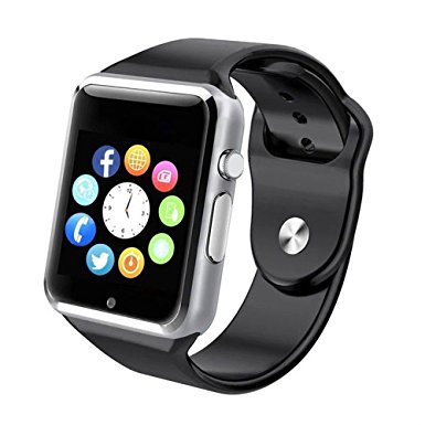 Bluetooth Smart Watch A1 - WJPILIS Touch Screen Smart Wrist Watch Smartwatch Phone with SIM Card Slot Camera Pedometer Sport Tracker for IOS iPhone Android Samsung LG for Men Women Child (Silver)