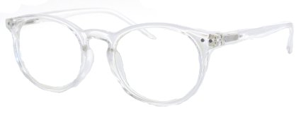 Techies Professor Style Computer Glasses featuring Techno Blue Light UV Blocking Anti-Glare and Reflection Lens No Power (Style 1 - Clear w/ Spring Hinge)