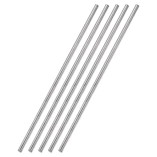 uxcell 4mm x 300mm 304 Stainless Steel Solid Round Rod for DIY Craft - 5pcs