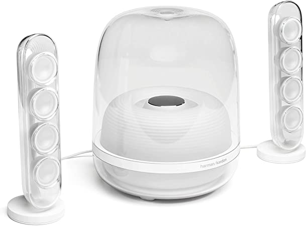 HK SoundSticks 4-2.1 Bluetooth Speaker System with Deep Bass and Inspiring Industrial Design (White)