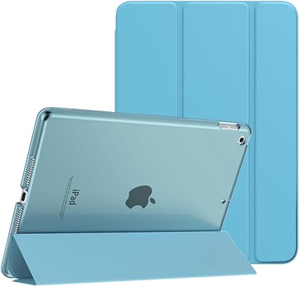 MoKo Case for iPad 10.2 iPad 9th Generation 2021/ iPad 8th Generation 2020/ iPad 7th Generation 2019, Slim Stand Hard Back Shell Smart Cover Case for iPad 10.2 inch, Auto Wake/Sleep, Misty Blue