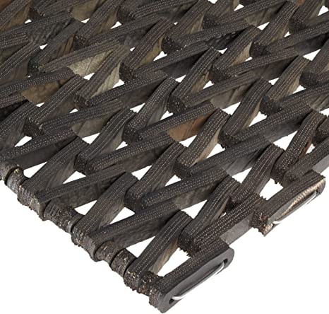 Durable Durite Recycled Tire-Link Outdoor Entrance Mat, Herringbone Weave, 24" x 48", Black