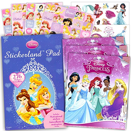 Disney Princess Stickers and Tattoos Party Favor Pack (276 Stickers & 75 Temporary Tattoos)