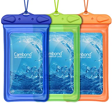 Cambond Floatable Waterproof Phone Pouch, Universal Waterproof Case for iPhone 11 pro Xs Max XR X 8 7 6 Plus, Lanyard Dry Bag Waterproof Pouch for Snorkeling Pool Beach Kayaking Travel, 3 Pack