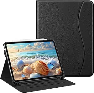 Fintie Folio Case for iPad Pro 11-inch (M4) 2024 (Model Number: A2836/A2837/A3006) - Multiple Angles Viewing Smart Stand Protective Cover with Pencil Holder & Pocket, Auto Wake/Sleep, Black