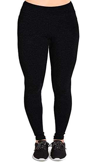 Women's Plus Size Cotton Solid Full Length Leggings (1X to 5X)