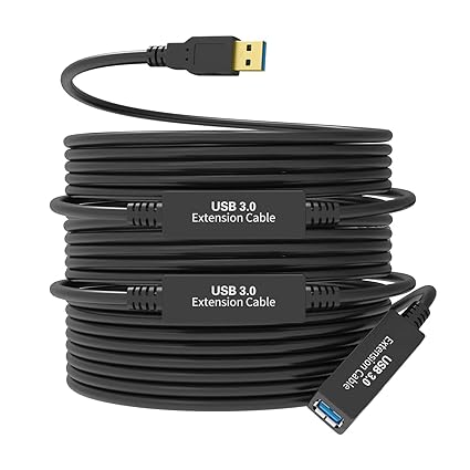 75FT USB 3.0 Active Extension Cable, USB 3.0 Extension Cord A-Male to A-Female, With High-Speed Data Signal Amplifier, Compatible With Quest 3.VR,Rift.360 Kinect. Xbox,Webcam.PS4 HD Camera or More