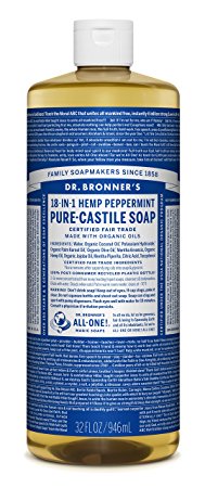 Dr. Bronner's Pure Liquid Castile Soap - Peppermint 32oz.