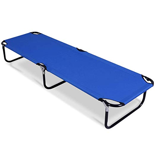 Giantex Blue Folding Camping Bed Outdoor Portable Army Military Camping Bed