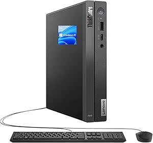 Lenovo ThinkCentre Neo 50q MFF Desktop Computer | 12th Gen Intel 6-Core Processor | 16GB RAM | 1TB SSD | 3-Monitor Support 4K | HDMI | DP | RJ-45 | Wi-Fi 6 | Wired Keyboard & Mouse | Windows 11 Pro