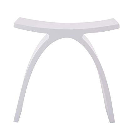 DAX Solid Surface Shower Stool, Standfree, Matte White Finish, 16-3/4 x 16-3/4 x 9 Inches (DAX-ST-01)